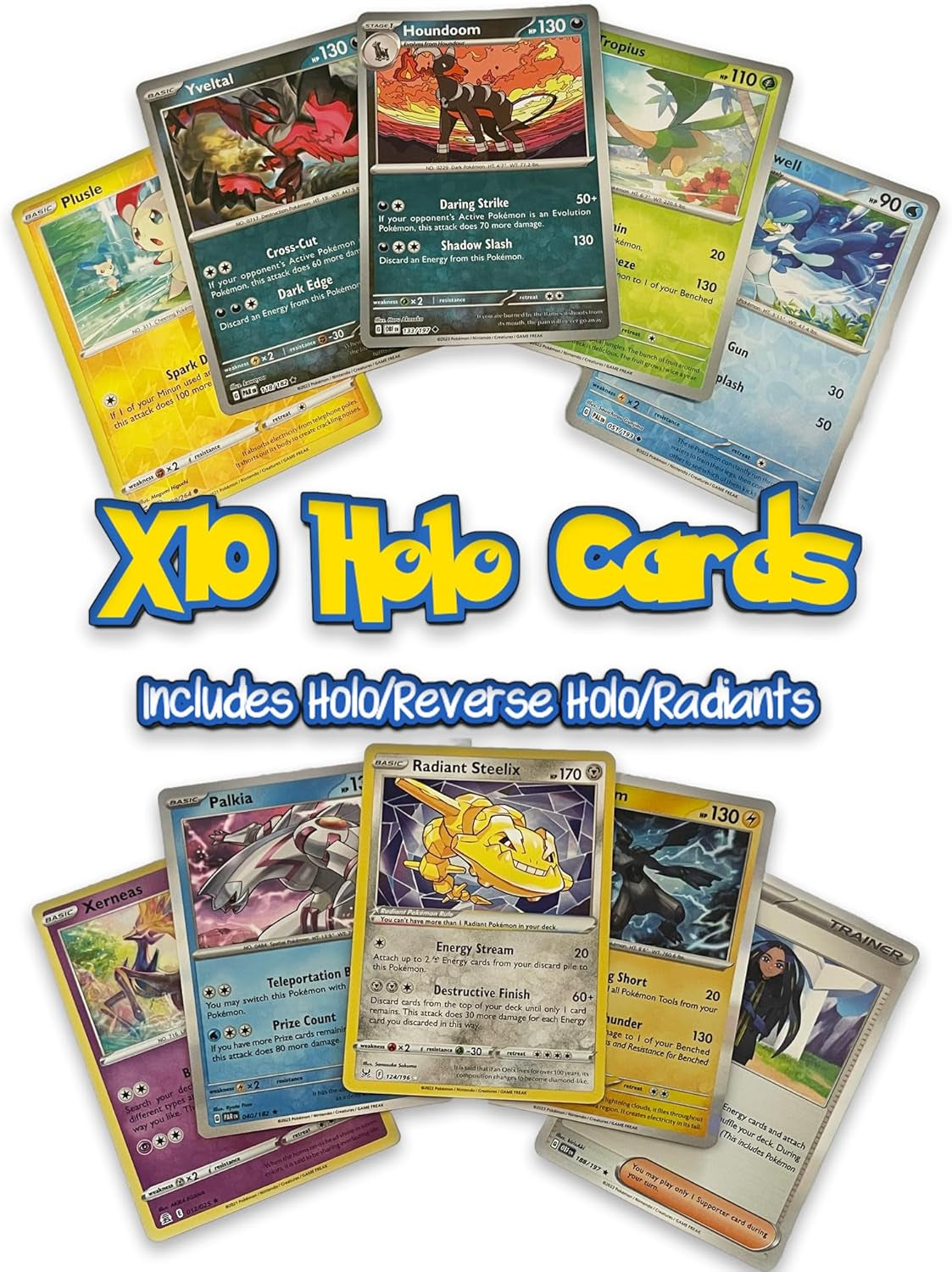 Ultimate Shiny Card Mini Tin Bundle - 50 Random Cards Guaranteed 10 Holos + 1 Rare Shiny Card + 1 Coin plus  Card Compatible with Pokemon TCG