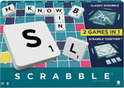 Scrabble Board Game, Family Word Game with Two Ways to Play, Includes 50 Goal Cards That Teach Scrabble Basics for 2-4 Players, UK Version, HWD43
