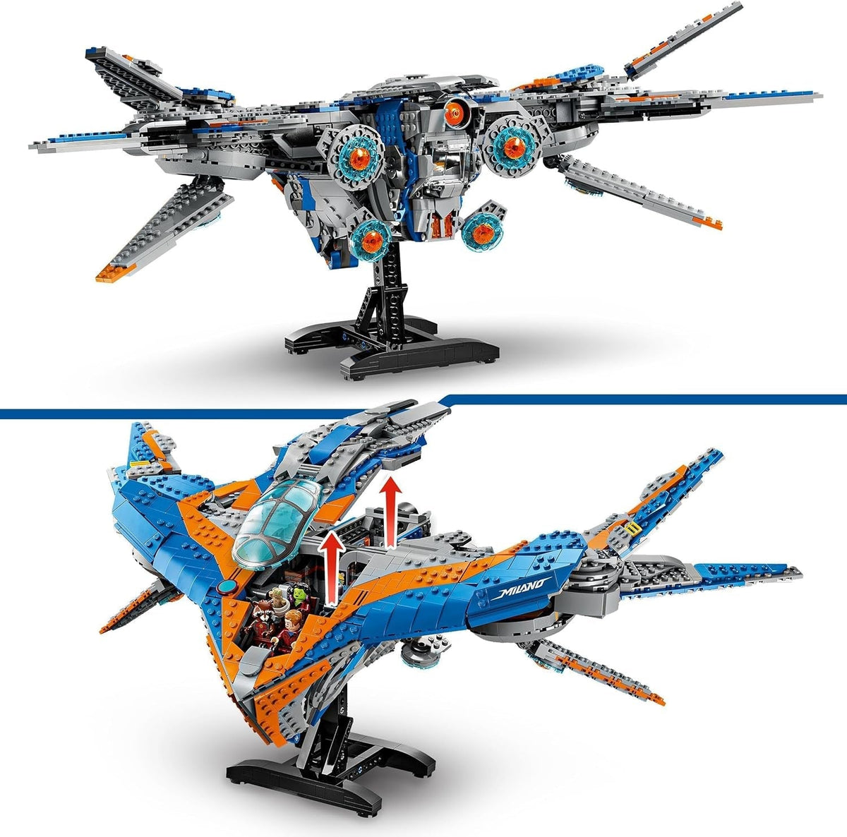 Marvel Guardians of the Galaxy: the Milano Buildable Spaceship Toy, Set with 4 Super-Hero Minifigures Including Rocket, plus a Baby Groot Figure, Avengers Gift for Boys, Girls and Teens 76286