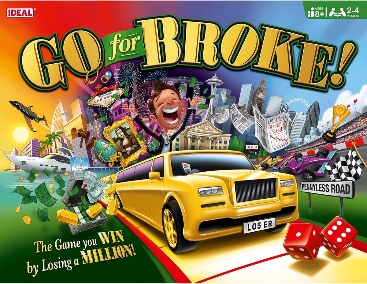 Go for Broke: the Game You Win by Losing a Million, Classic Games for 2-4 Players. Suitable for Ages 8+