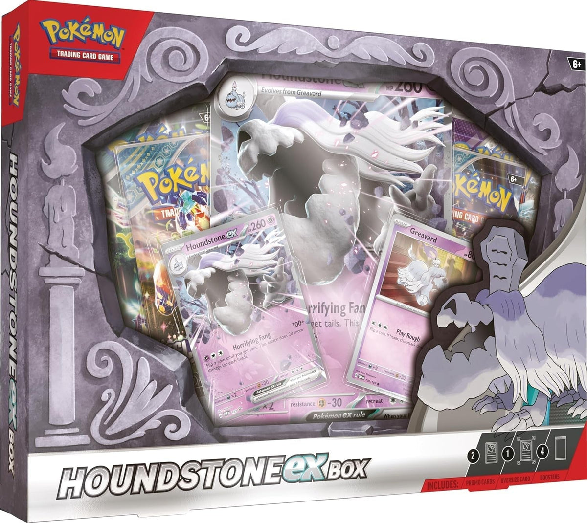 TCG: Houndstone Ex Box (4 Booster Packs, 2 Foil Cards & 1 Oversize Foil Card)