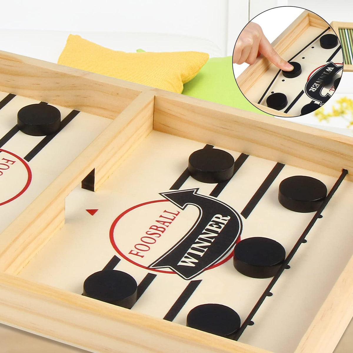 Funny Fast Sling Puck Game, Slingshot Hockey Game, Winner Board Game Toy, Funny Wooden Paced Sling Puck Winner Board Table Game, Parent-Child Interactive Toy Party Game for Adults