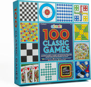100 Classic Games Compendium | Collection of Classic Family Board Games | Games Compendium Includes Ludo, Chess, Draughts and Playing Cards