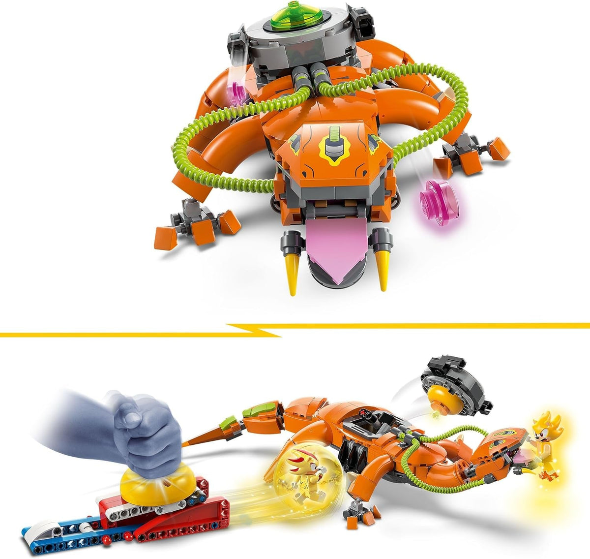 Sonic the Hedgehog Super Shadow Vs. Biolizard Set, Building Toy Includes 3 Video Game Characters and a Chaos Emerald, Gifts for Gamers, Boys and Girls Aged 9 plus 77003
