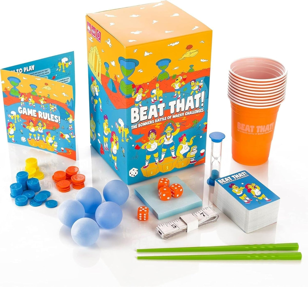 Beat That Game - the Bonkers Battle of Wacky Challenges - Family Games for Kids and Adults - Card and Board Games, Encourages Fun, Creativity, and Memorable Moments in Parties - Main Game