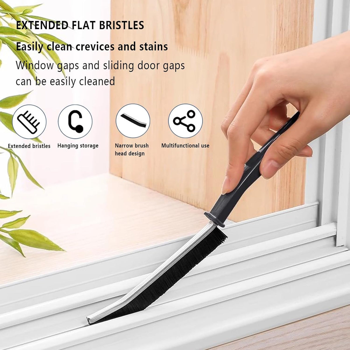 Crevice Cleaning Brush,2Pcs Bathroom Toilet Tile Door Window Groove Car Various Gap Cleaning Brush,Hard Bristle Scrubbing Narrow Crevice Cleaning Pro Tool,Small Cleaning Brush for Home Kitchen