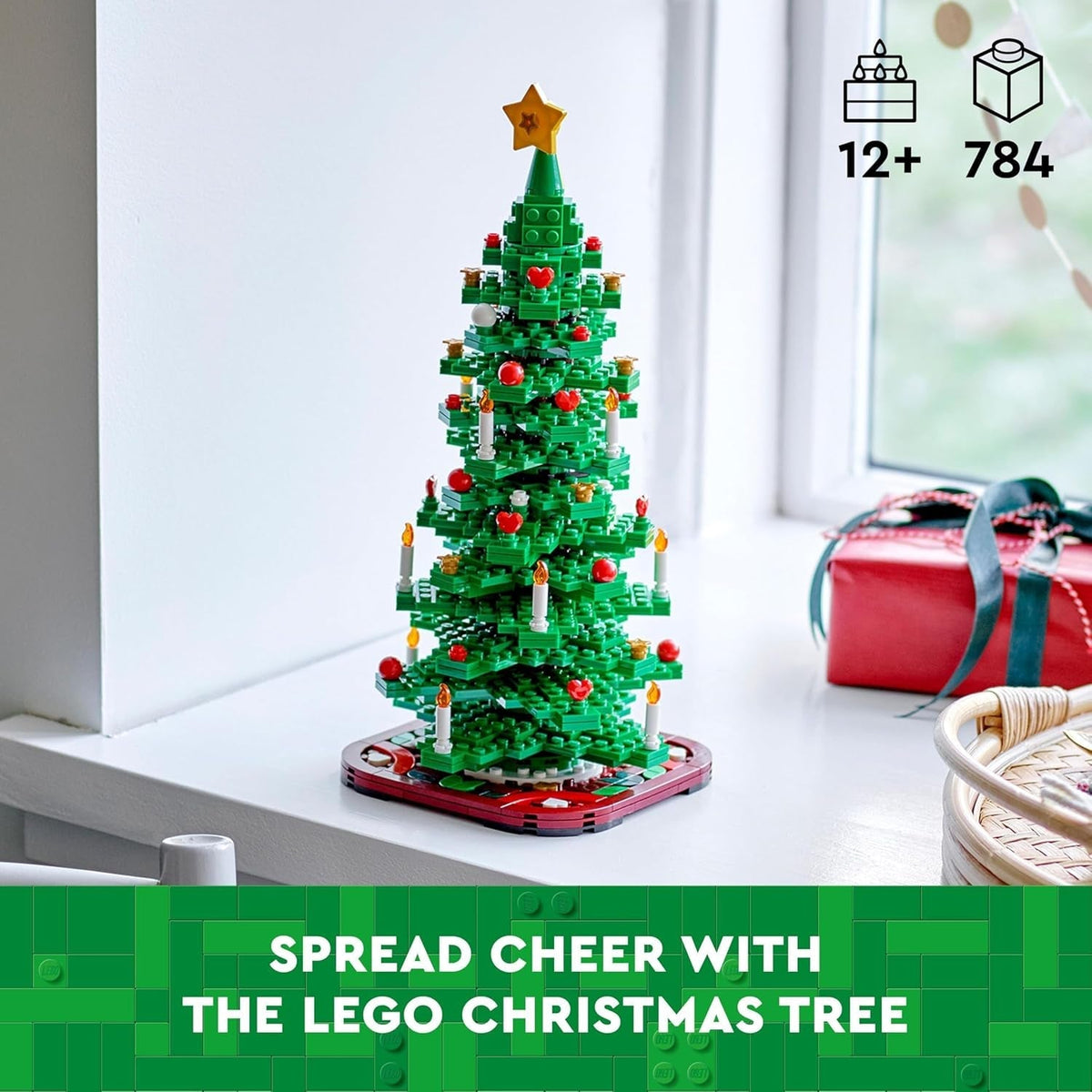 Christmas Tree Toy Building Set for 9 plus Year Old Boys & Girls, Collectible Festive Decoration for Home Decor, Encourages Imaginative Play, Family Crafts Activity, Gift Idea for Kids 40573