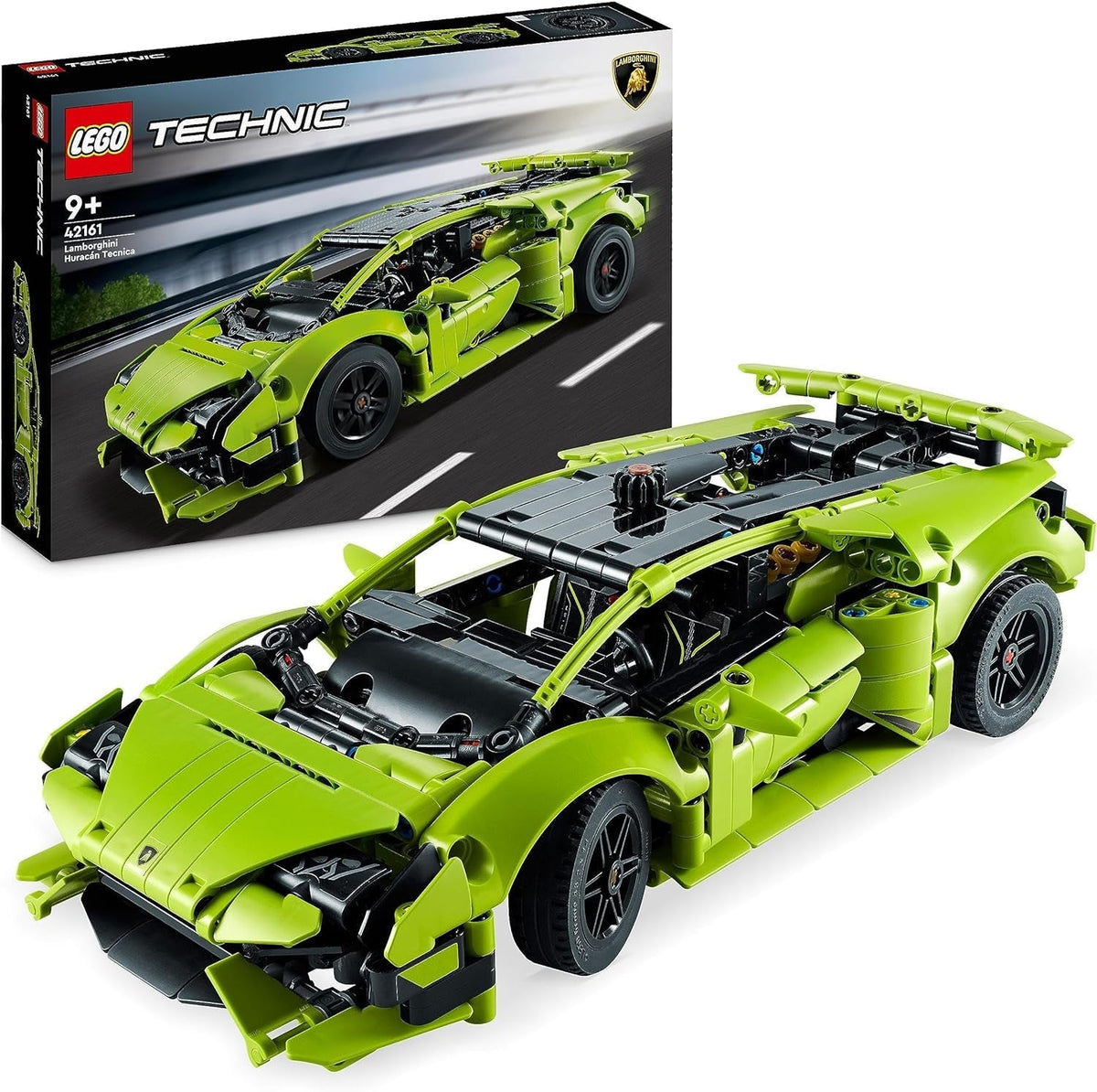 Technic Lamborghini Huracán Tecnica Toy Car Model Kit, Racing Car Building Set for 9 plus Year Old Kids, Boys, Girls and Motor Sport Fans, Collectible Gift Idea 42161