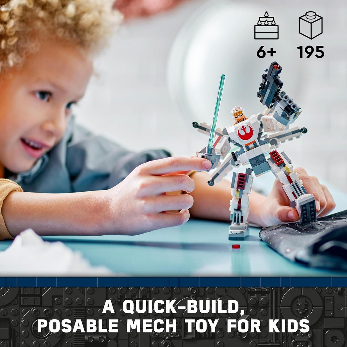 Star Wars Luke Skywalker X-Wing Mech, Collectible Building Toy for 6 plus Year Old Boys, Girls & Kids, with a Character Minifigure for Fantasy Action-Adventures, Small Creative Gift Idea 75390