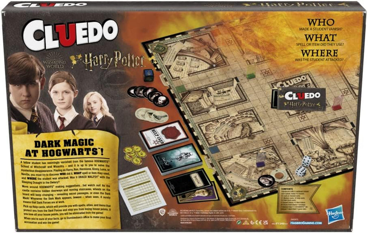 , Clue: Wizarding World Harry Potter Edition Family Board Game for 3 to 5 Players, for Boys and Girls 8+ Years Old, Multicolour, Gifts for Kids and Adults