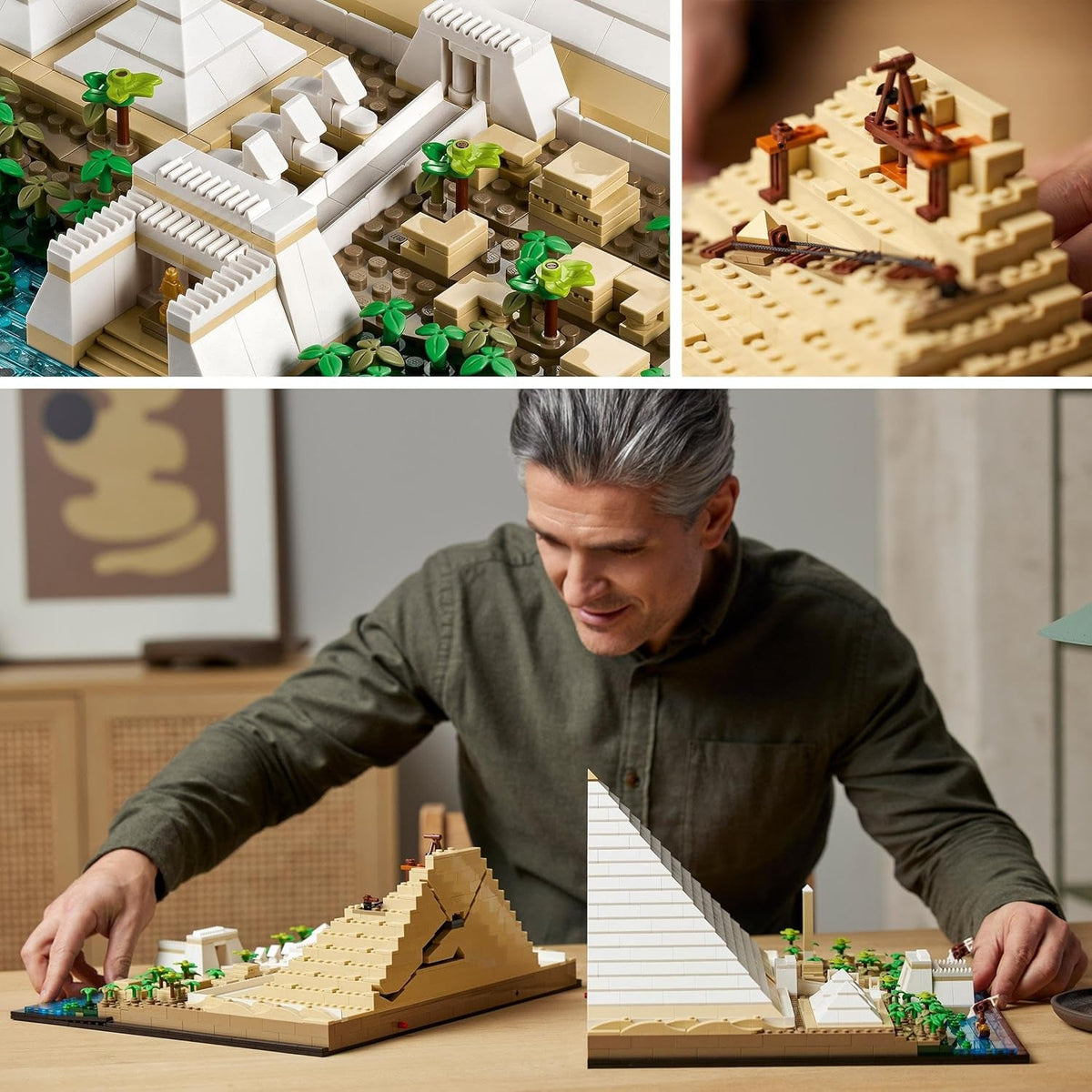 Architecture Great Pyramid of Giza Set, Home Decor Model Building Kit, Gift Idea for Adults, Men, Women, Mum, Dad, Creative Activity, Famous Landmarks Collection 21058