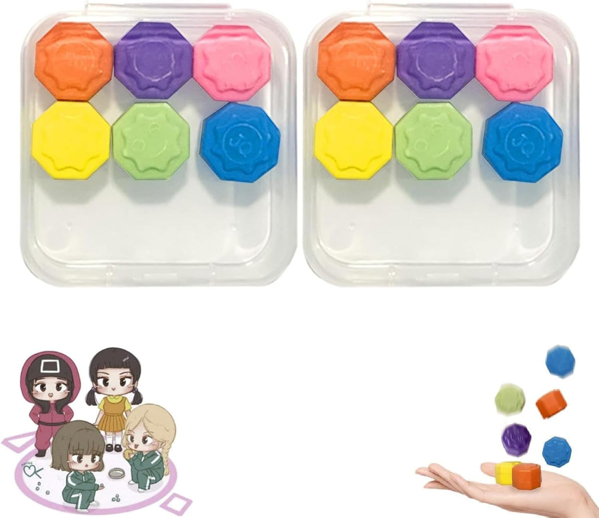 Gonggi Game, Gonggi Korean Game, Gonggi Stones, Gongii Game, Korean Traditional Reflex Challenge Play Game, Stone Catching Hand Eye Coordination Games Toys for Kids Adults (2 Box)
