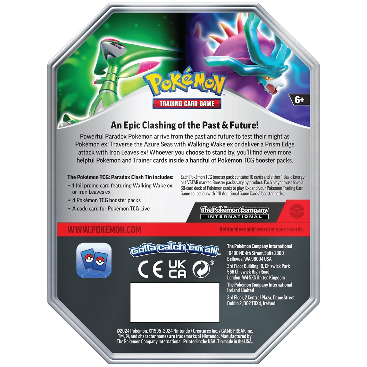 Pokemon TCG Scarlet & Violet Paradox Clash Tin - Iron Leaves