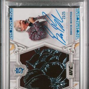 UFC MMA Topps Bruce Buffer 2024 Topps Royalty Superior Signature Patch Autograph Blue #’D 21/25 PSA 9