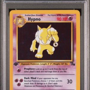 Pokémon Hypno 1999 Pokemon Fossil 1st Edition - Holo Error #8/62 PSA 7