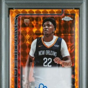 Basketball Topps Derik Queen 2025 Topps Chrome Autograph Rookie Orange Geometric #'D 10/25 PSA 8