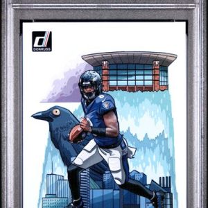 Sports Panini Lamar Jackson 2024 Panini Donruss Downtown SSP PSA 9