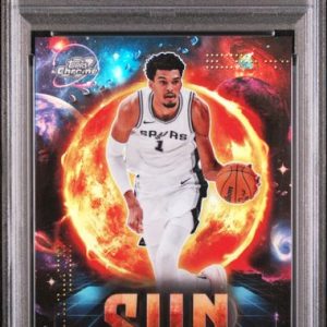 Basketball Topps Victor Wembanyama 2025 Topps Cosmic Chrome Planetary Pursuit Sun PSA 10