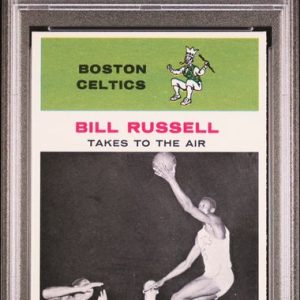Basketball Bill Russell In Action 1961 Fleer #62 PSA 7