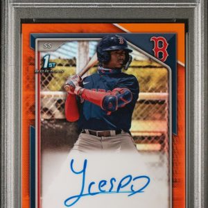 Baseball Bowman Yoeilin Cespedes 2024 1st Bowman Chrome Autograph Orange Ref. #'D 09/25 PSA 9