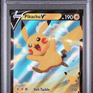 Pokémon Pikachu V 2021 Pokemon Celebrations Pikachu VMAX Box Promo #Swsh143 PSA 10