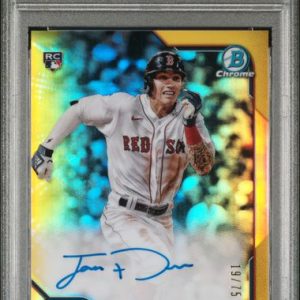 Baseball Bowman Jarren Duran 2022 Bowman Chrome Autograph Yellow Ref. Rc #'D 19/75 PSA 10
