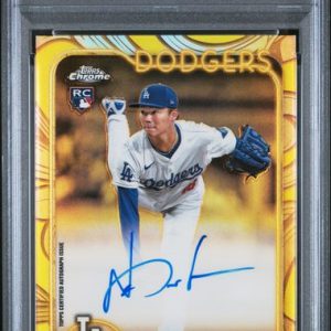 Baseball Topps Yoshinobu Yamamoto 2024 Topps Gilded Collection Autograph Rookie Card #'D 59/75 PSA 10