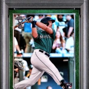 Baseball Cal Raleigh 2022 Ben Baller Chrome Green Refractor Rc #'D 30/99 PSA 10