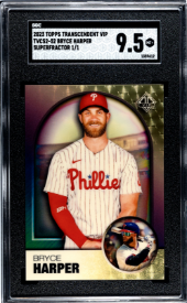 Baseball Topps Bryce Harper 2023 Topps Transcendent Vip Superfractor #'D 1/1 SGC 9.5