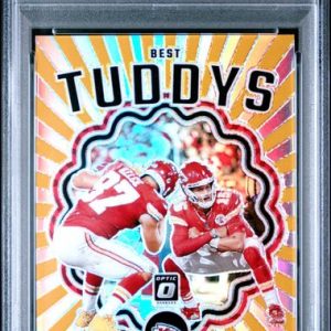 Sports Patrick Mahomes Ii / Travis Kelce 2023 Donruss Optic Best Tuddys Gold #’D 03/10 PSA 10