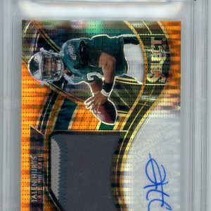 Sports Panini Jalen Hurts 2020 Panini Select Jumbo Rookie Sig. Swatches Neon Orange Pulsar RPA #'D 16/25 BGS 9 Auto 10
