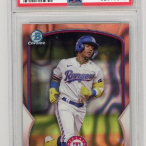 Baseball Bowman Luisangel Acuna 2023 Bowman Chrome Rose Gold Lava Refractor #'D 07/10 PSA 10