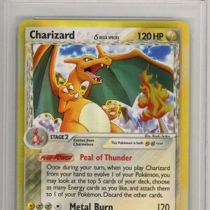Pokémon Charizard PokéMon EX Crystal Guardians Delta Species Holo #4/100 PSA 8