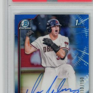 Baseball Bowman Ivan Melendez 2022 1st Bowman Draft Blue Refractor Autograph #'D 110/150 PSA 10