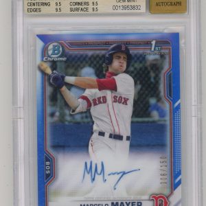 Baseball Bowman Marcelo Mayer 2021 Bowman Chrome Draft 1st Bowman Auto Blue #’D 006/150 BGS 9.5