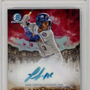 Baseball Bowman Luisangel Acuna 2024 Bowman Gladiators Of The Diamond Autograph Red #'D 5/5 PSA 9