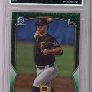 Baseball Bowman Paul Skenes 2023 Bowman Draft 1st Bowman Chrome Green Grass Refractor #'D 87/99 Arena 9