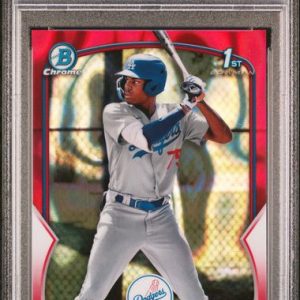Baseball Bowman Josue De Paula 2023 Bowman Chrome Prospects Red Lava Refractor #'D 5/5 PSA 9