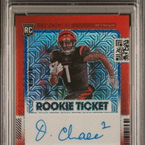 Sports Panini Ja'Marr Chase 2021 Panini Contenders Optic Variation Autograph Rwb Rc #'D 09/13 PSA 9