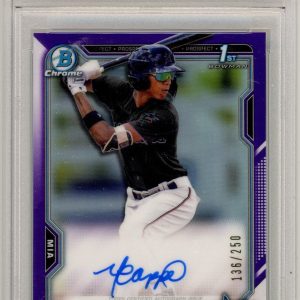 Baseball Bowman Yiddi Cappe 2021 Bowman Chrome 1st Bowman Auto Purple /250 PSA 10