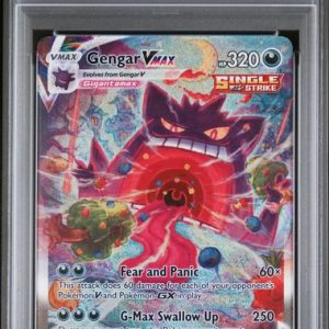 Pokémon Gengar VMAX PokéMon Fusion Strike Secret Rare #271/264 PSA 9